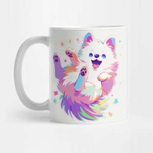 Happy fluffy pomeranian with vivid colors Mug